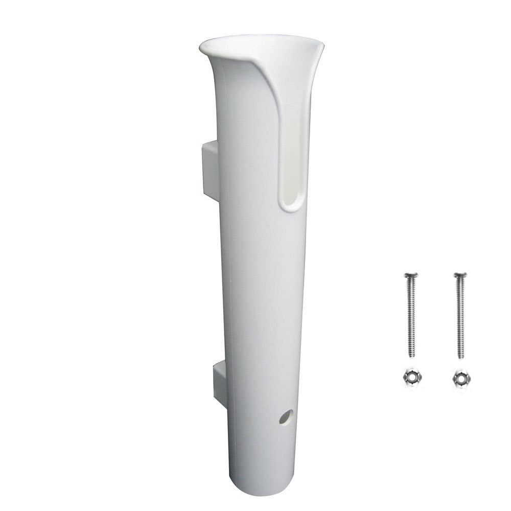 BigTron Fishing Rod Holder, Polyamide Plastic Boat Rod Holder Vertical Mounting for Yacht/Kayak/Wall, All Accessories Included (1 Pole White)