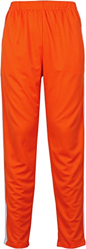 Angel Cola Men's Retro Stripes Full Zip-up Track Pant Jacket 1s Orange XS