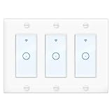 Smart Light Switch,Touch WiFi Smart Switch Compatible with Alexa Google home and IFTTT,Timer and Remote Control,No Hub required(3 Gang)