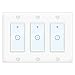 Smart Light Switch,Touch WiFi Smart Switch Compatible with Alexa Google home and IFTTT,Timer and Remote Control,No Hub required(3 Gang)
