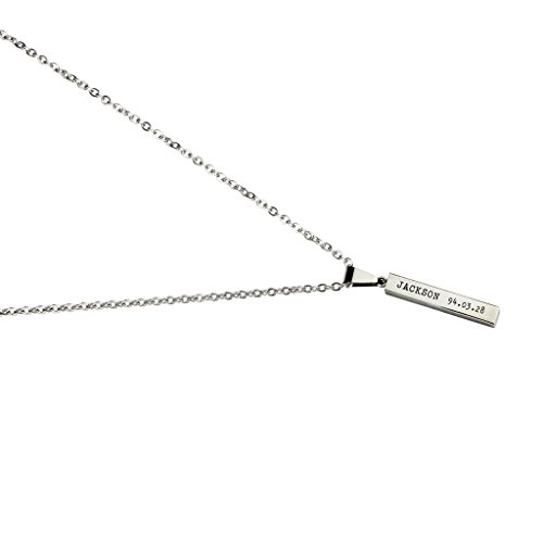 Fanstown GOT7 kpop member birthday titanium necklace with lomo cards (Jackson)