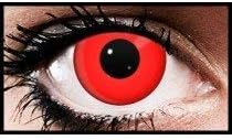 Crazy Contact Lenses COSMETICS{1 DAY}{ RED DEVIL} Care guide For Halloween Eye Practice Set Included