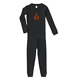 Gift Bag Cotton Long Sleeve Crewneck Unisex Infant Sleepwear Pajama 2 Pcs Set Top and Pant - Black, 6 Months