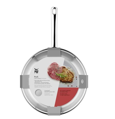 WMF Profi Bratpfanne 28 cm, Edelstahlpfanne unbeschichtet, Cromargan Edelstahl Pfanne Induktion, für alle Herdarten geeignet, backofenfest, spülmaschinengeeignet 6