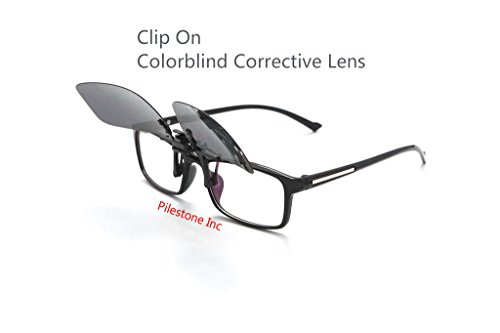 Pilestone Color Blind Glaases TP-004: 180° Flippable Clip On Dark Lens Colorblind Correction