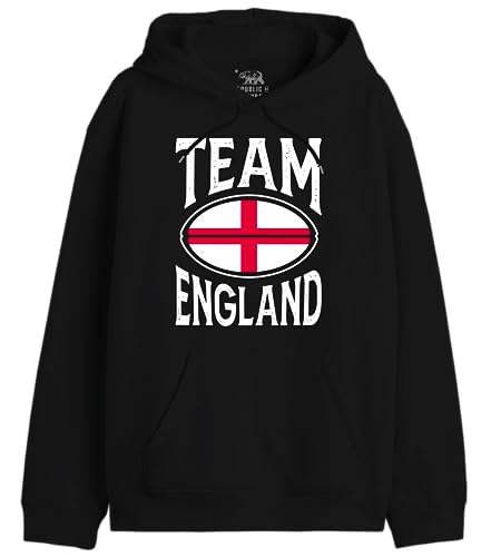 Republic Of California "Team England UXREPCZSW035 Sudadera para Hombre, Negro, XS, Negro, XS