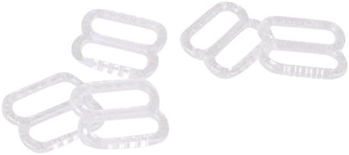 Porcelynne Clear Plastic Bra/Headband Replacement Strap Slides with Gripping Teeth - 3/8" or 10mm Opening - 10 Pairs