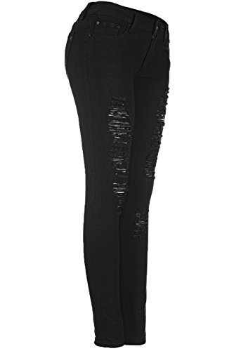 2Luv Women'S Distressed Skinny Jeans Black 11 (G778A) (7052849472565)