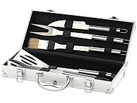 Rosenstein & Söhne Edelstahl-Grillbesteck im Aluminium-Koffer – Bild 6