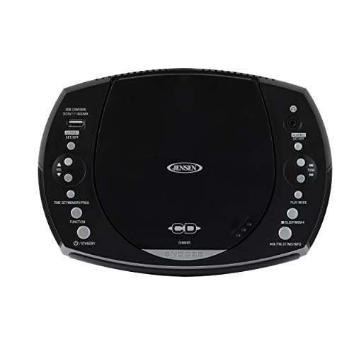 Jensen Modern Home CD Tabletop Stereo Clock Digital AM/FM Radio CD
