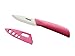 Mikale 3 Inch Ceramic Paring Knife with Sheath.soft Grip Pink Handle
