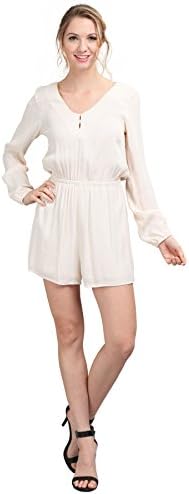 LOST APRIL WOMEN'S LONG SLEEVE ELASTIC WAST ROMPER_CREAM_SMALL
