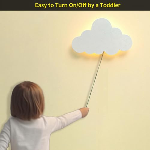 Azorteja Cloud-Lights-for-Bedroom, Kawaii Kids Cloud-Night-Light for Baby-Nursery, White Hanging Cloud-Lamp for Room-Decor, Cute Battery-Operated Floating Cloud-Lamps for Wall-Decor, Warm_White