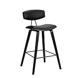 Armen Living Fox 28.5" Bar Height Black Faux