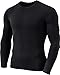 TSLA Men's Thermal Wintergear Compression Baselayer Long Sleeve Top, Thermal Athletic(yud34) - Black, 3X-Small