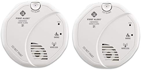 First Alert SA521CN Wireless Interconnected Hardwired Photoelectric Smoke Alarm Battery Backup (2.Units)