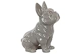 Urban Trends Ceramic Sitting French Bulldog Figurine with Pricked Ears Gloss Finish Gray, Gray