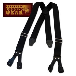 Logger Wear Black Button Suspenders