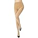 MANZI 2 Pairs Women's Run Resistant Control Top Panty Hose Opaque Tights(Large,Nude)