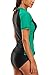 ALove Women Short Sleeve Rashguard Colorblock Swim Shirt UPF 50 Black L
