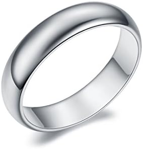 NEWBARK 18k Gold Plated High Polish Plain Dome Wedding Band Ring, Size 4 to 10 (platinum-plated, 9)