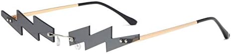 Rimless Small Sunglasses for Women Men Metal Frame Trendy Personality Party Shades Glasses Rimless Small Sunglasses for Women Men Metal Frame Trendy Personality Party Shades Glasses