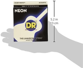 DR Strings NWA11 11-50 Medium Lite Set Handmade Neon Hi-Def White Coated Acoustic Strings, for full size guitar - Image 4