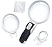 LED Illuminated Magnifying Glass Set. Best Magnifier with Lights for Seniors, Macular Degeneration, Maps, Jewelry, Coins, Watch & Computer Repair, Hobbies, Stamps (3-Lens (2.5X + 5X + 16X)) primary
