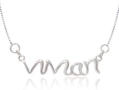 Kigmay Jewelry 925 Sterling Silver Wman Chain Letter Necklace for Women, 16" + 1" Extender