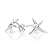 925 Sterling Silver Starfish 18 mm Post Stud Earrings