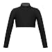 TiaoBug Girls Athletic Tshirt Long Sleeve Cheerleading Turtleneck Crop Top for Dancing Yoga Gymnastic Performance Workout