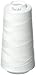 Zipperstop 4 Large Cones (3000 Yards Each) of Polyester Sewing Quilting Serger Maxi Lock All Purpose Thread White