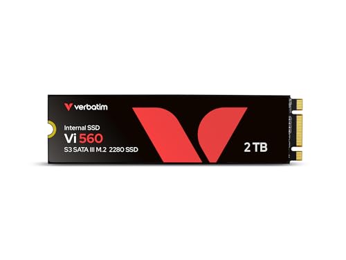 Verbatim Vi560 S3 SSD 2 TB, internes SATA III M.2 2280 SSD-Laufwerk mit 3D-NAND, bis zu 550 MB/s Lesegeschwindigkeit, ideal für Notebook und Ultrabook, schwarz