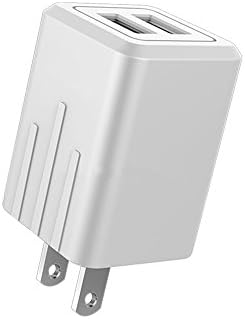 Wall Charger, YUNSONG 12W 2.4A Dual USB Port Travel Adapter with Foldable Plug for iPhone iPad Samsung & Others - White