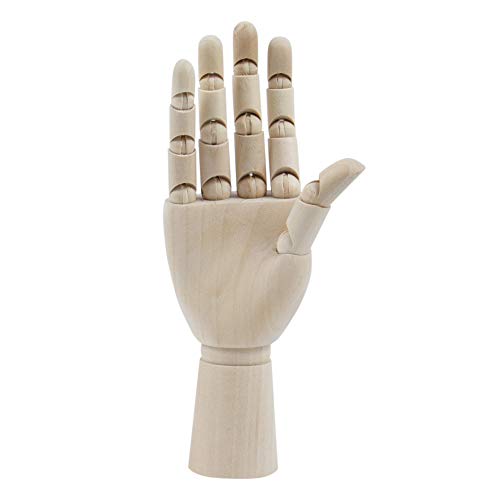 AUEAR, 7 Inch Wooden Mannequin Right Hand Figure Drawing Model Wood