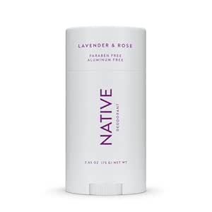 Native Deodorant | Natural Deodorant for Women and Men, Aluminum Free with Baking Soda, Probiotics, Coconut Oil and Shea Butter | Lavender &amp; Rose