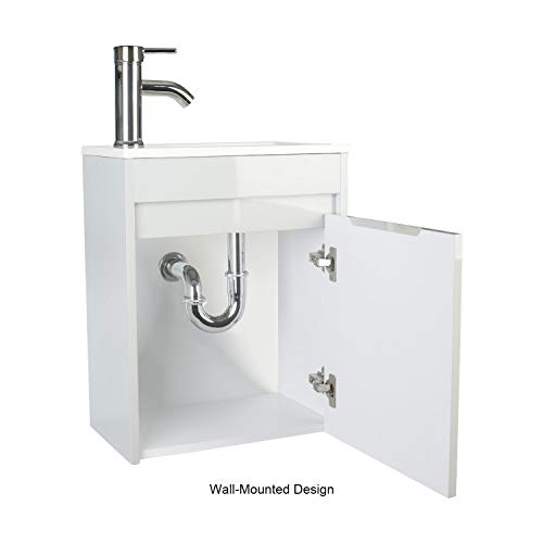 eclife Bathroom Vanity W/Sink Combo 16" for Small Space MDF Paint
