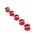 CYSKY Single Chainring Bolts 5 Pack M8 Single Short Chain Ring Bolts Fit for Road Bike, Mountain Bike, BMX, MTB, Fixie (Aluminum Alloy, CNC, Red)