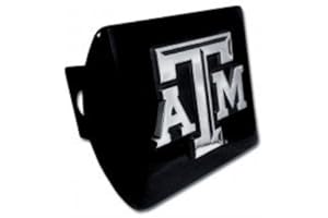 ELEKTROPLATE Texas A&M University Aggies "Black with Chrome “ATM” Emblem" NCAA College Sports Metal Trailer Hitch Cover Fits 2 Inch Auto Car Truck Receiver