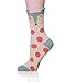 ProEtrade Womens Wool Socks Cabin Thermal Heavy Thick Soft Warm Fuzzy Novelty Winter Snowflake Socks 5 Pack(Red