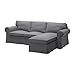 Ikea Cover for 3-seat sectional, Nordvalla dark gray 1228.8811.638