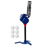Franklin Sports Baseball Pitching Machine - Adjustable Baseball Hitting & Fielding Practice Machine For Kids - with 6 Baseballs - Great For Practice