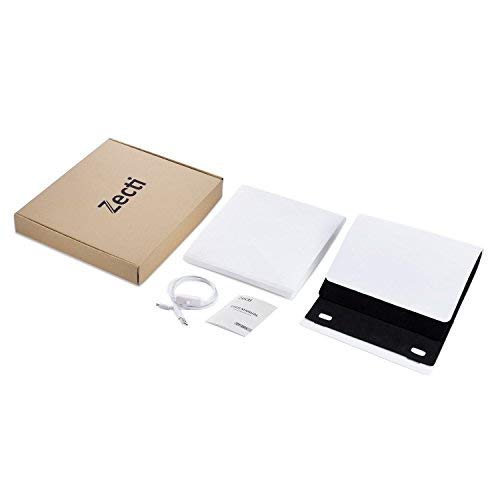 Zecti Mini Studio Photo avec LED Tente cube pliable 24x22x24cm Studio Photo avec 2 Fonds(Blanc,Noir)