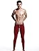 SEOBEAN Low Rise Mens Underwear Pants Long John Cotton Dark Red 2276