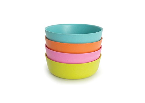 Biobu [by Ekobo] 20 oz Bambino Bowl Set in Gift Box, Lagoon/Mandarin/Rose/Lime