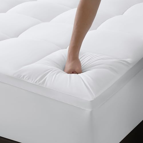 DUANDUAN Mattress Topper 90 x 190 cm – Soft Mattress Topper with 900 g/m² Microfibre Filling – Mattress Cover for 10-30 cm Mattresses – Machine Washable