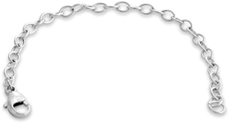 AZAGGISterling Silver 4mm Thick Necklace Extender 2" 3" 4" 5" 6"