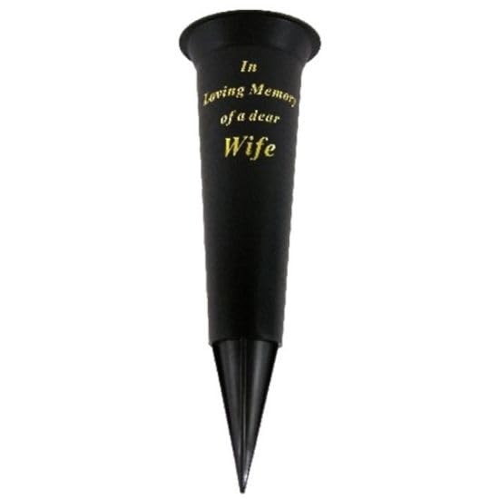 Special Graveside Memorial Grave Spiked Flower Vase In Loving Memory Special Memorial Vase for Graves - Plastic Cemetery Flower Holder with Spike, (1, Wife)