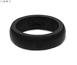 Qalo Women's Athletics Kettlebell Silicone Ring, Black, Size 7
