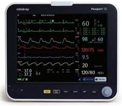 Mindray Passport 12 Patient Monitor w/Masimo SpO2 & Multigas with O2, IBP & C.O. (Wireless Connection to EMR)